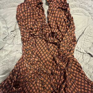 Free People Asymmetrical Dress with Diamond Pattern